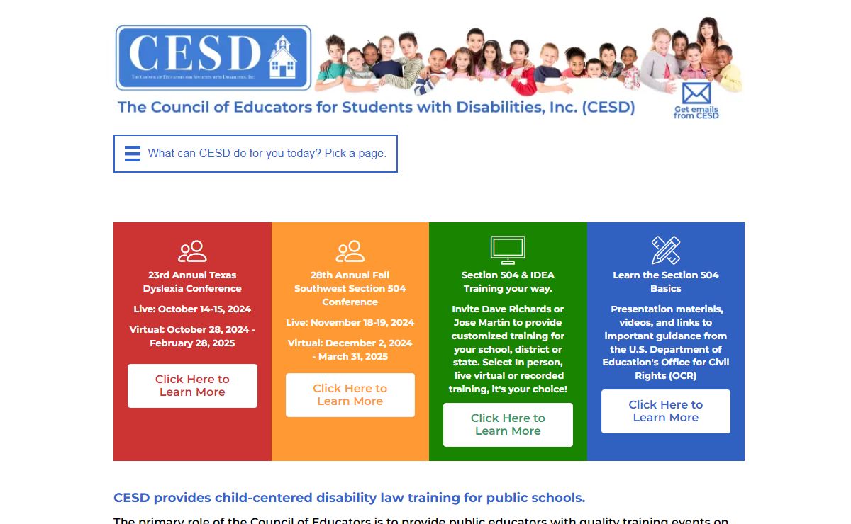 Council of Educators for Students with Disabilities, Inc. – Quality disability law training for public schools