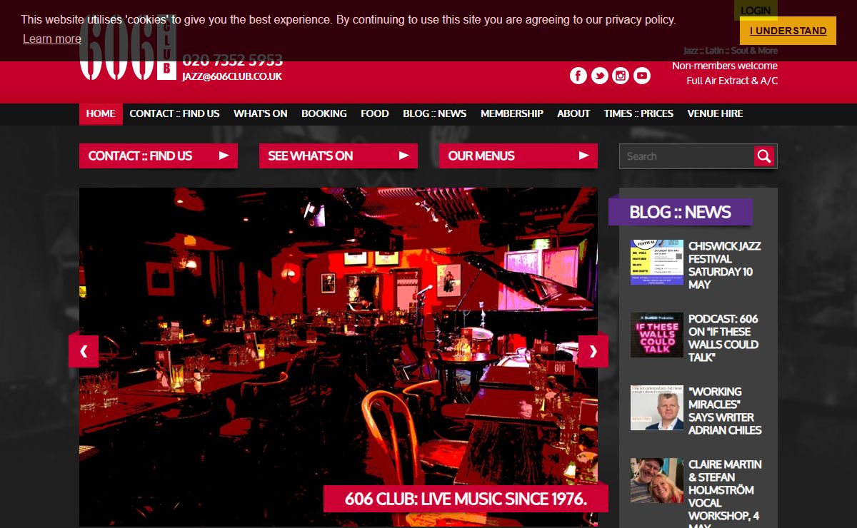 606 Club : Live Music Venue Jazz Club Restaurant, London UK