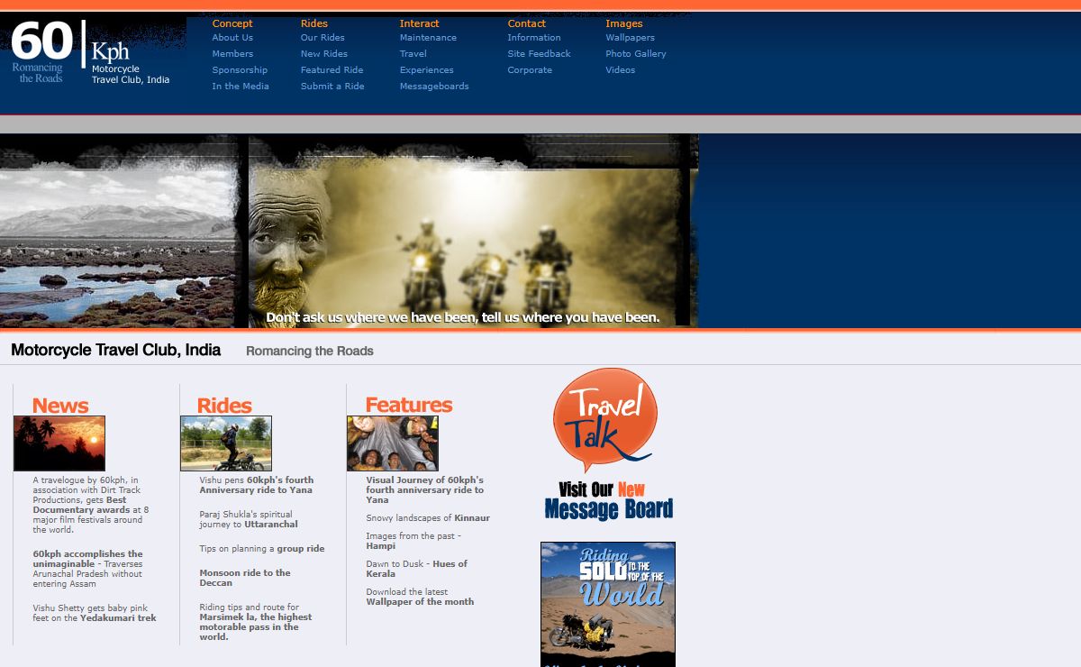 60kph - Motorcycle Travel Club, India