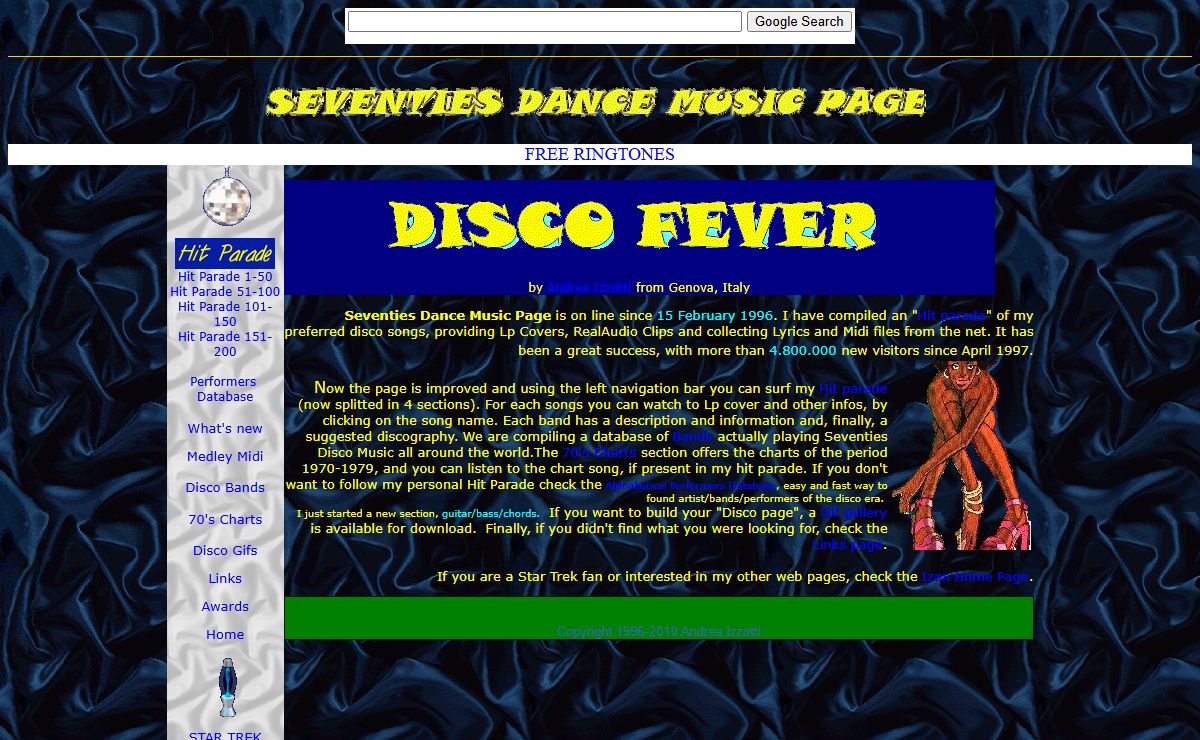 Seventies Dance Music Page - 70Disco.com - On line since 1996!