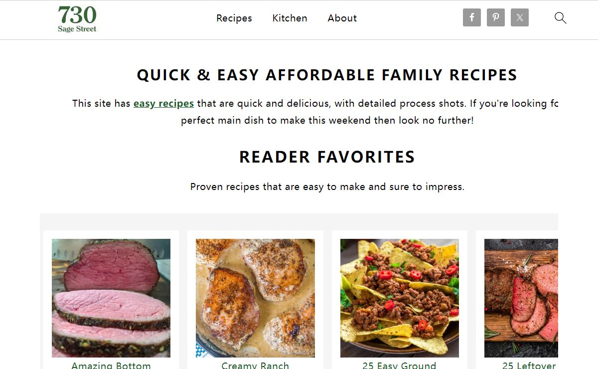 Quick & Easy Affordable Family Recipes - 730 Sage Street