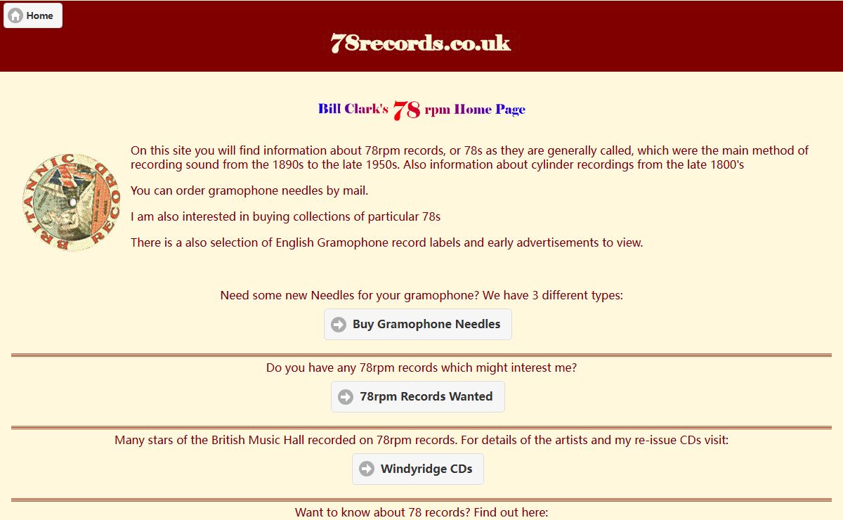 Bill Clark's 78rpm Record Website