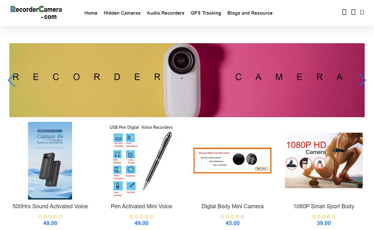 recorder camera buy online recordercamera.com