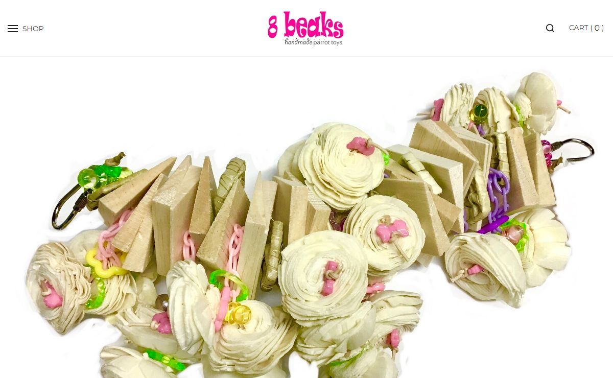 8 BEAKS original, handmade parrot toys... est 2002.
