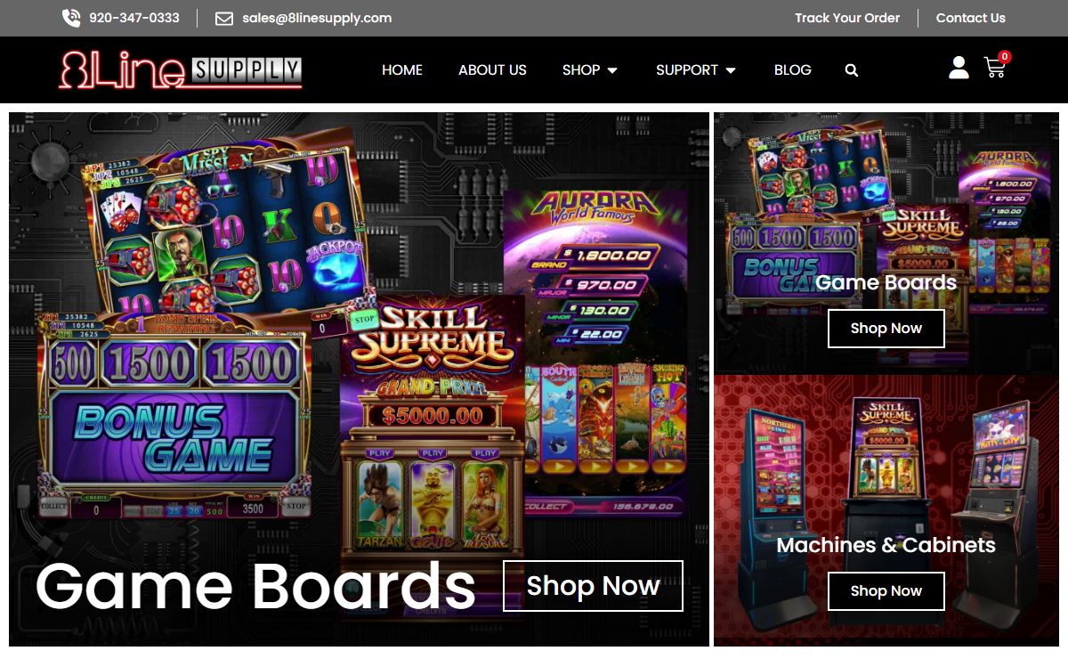 8 Line Supply - Gaming, coin operated and amusement machines