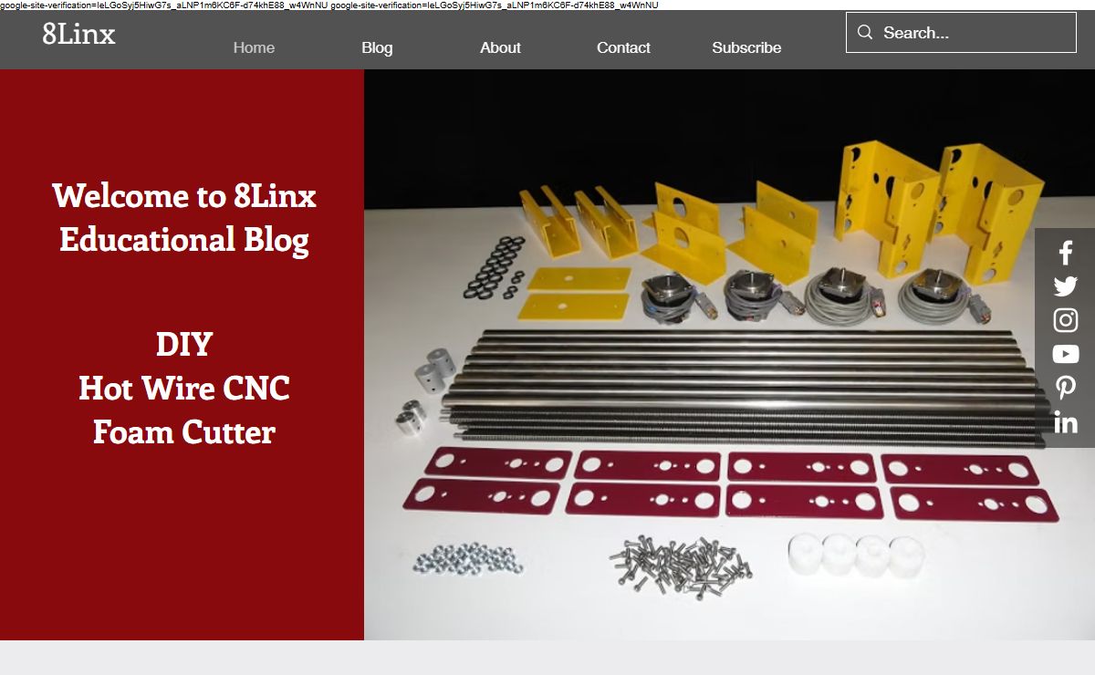 Home | 8Linx | DIY CNC Hot Wire Foam Cutter