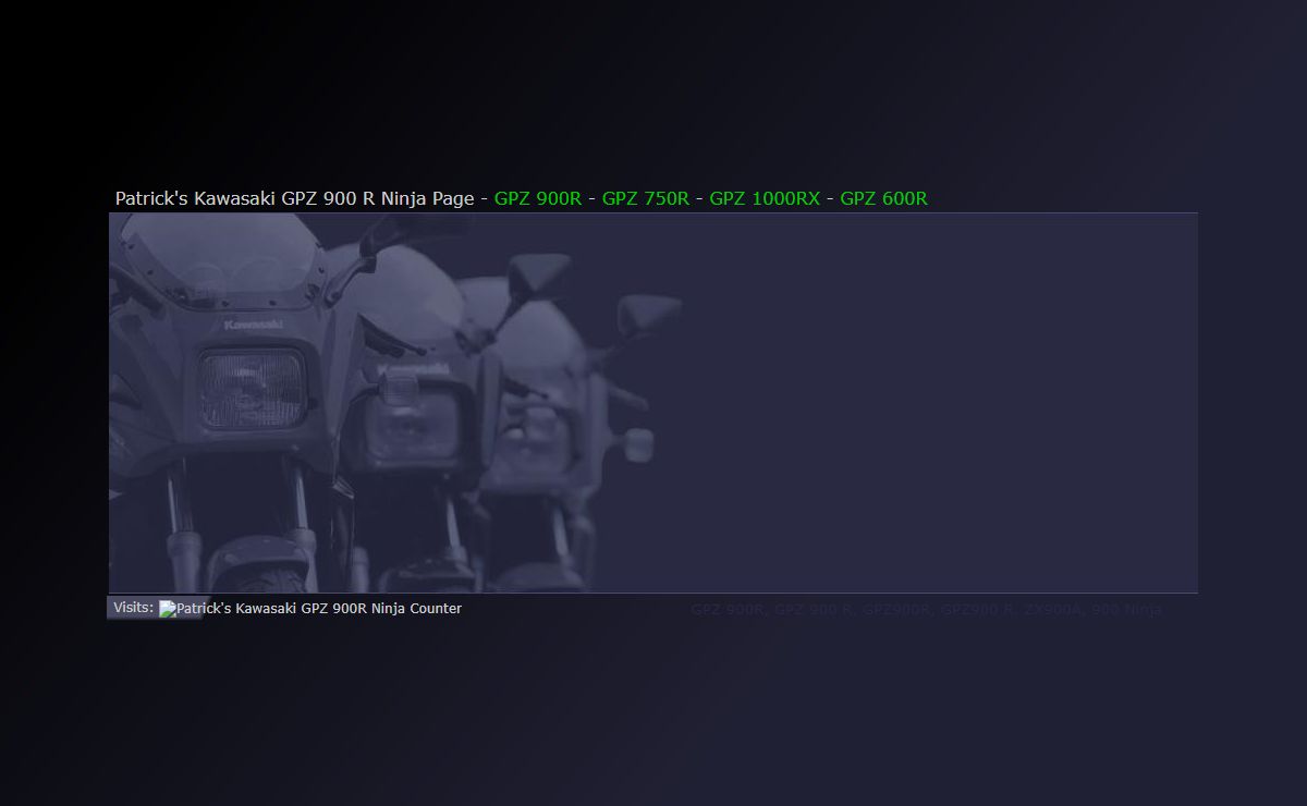 Patrick's Kawasaki GPZ 900R - 1000RX - 750R - 600R Ninja Page
