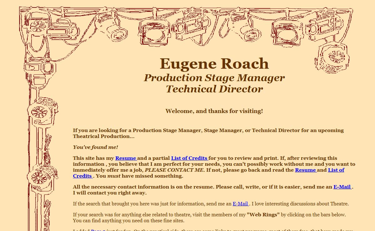 Eugene Roach - Production Stage Manager/Technical Director