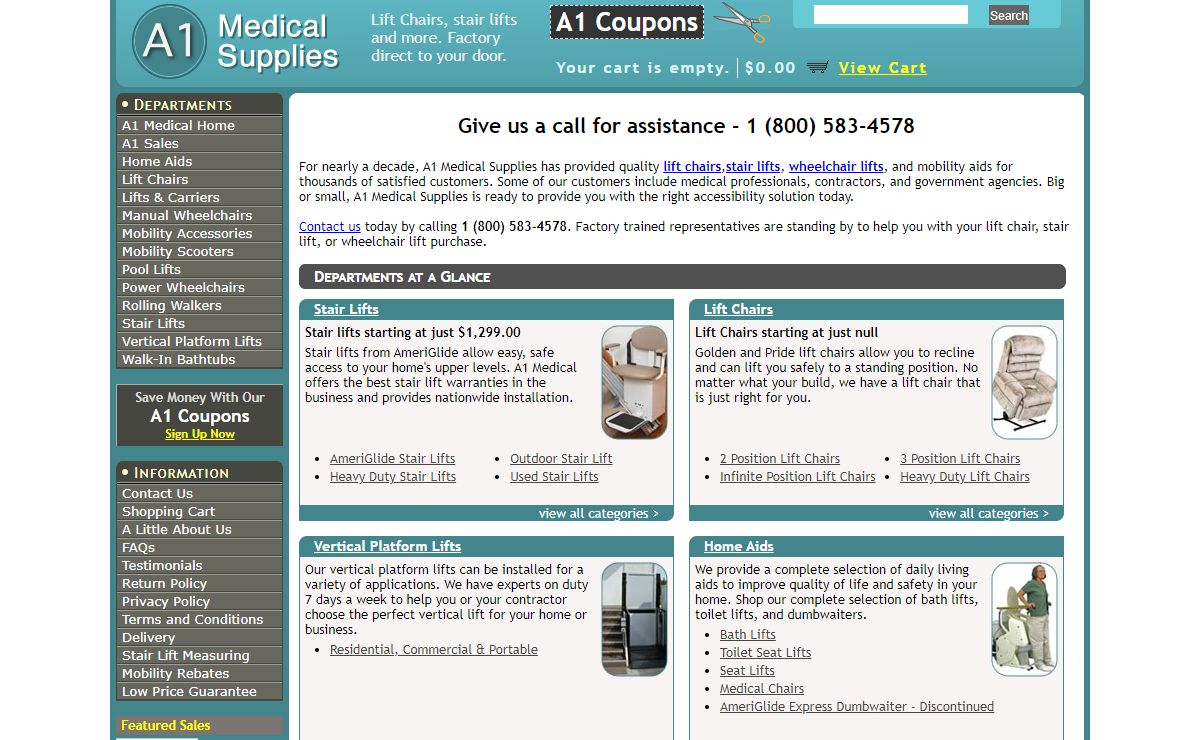 Factory Direct Lift Chairs,Stair Lifts,Wheelchair Lifts - A1 Medical Supplies