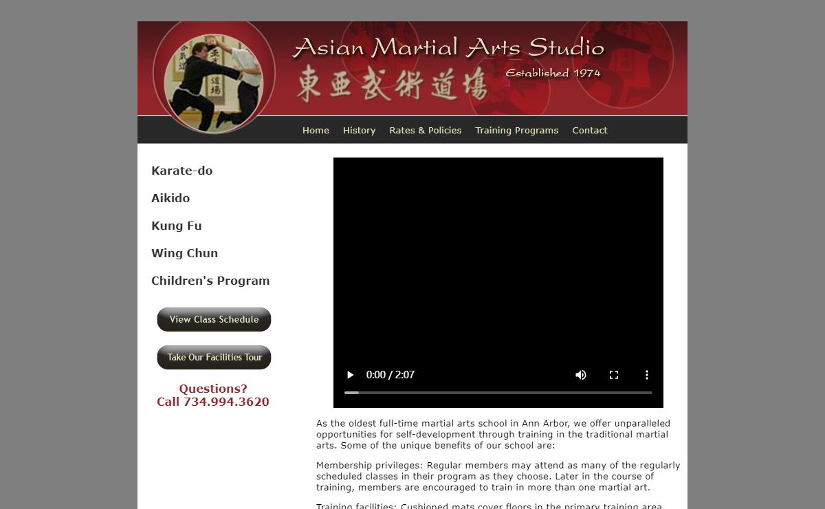 Asian Martial Arts Studio - Ann Arbor, Michigan - Karate, Kung Fu, Aikido, Wing Chun