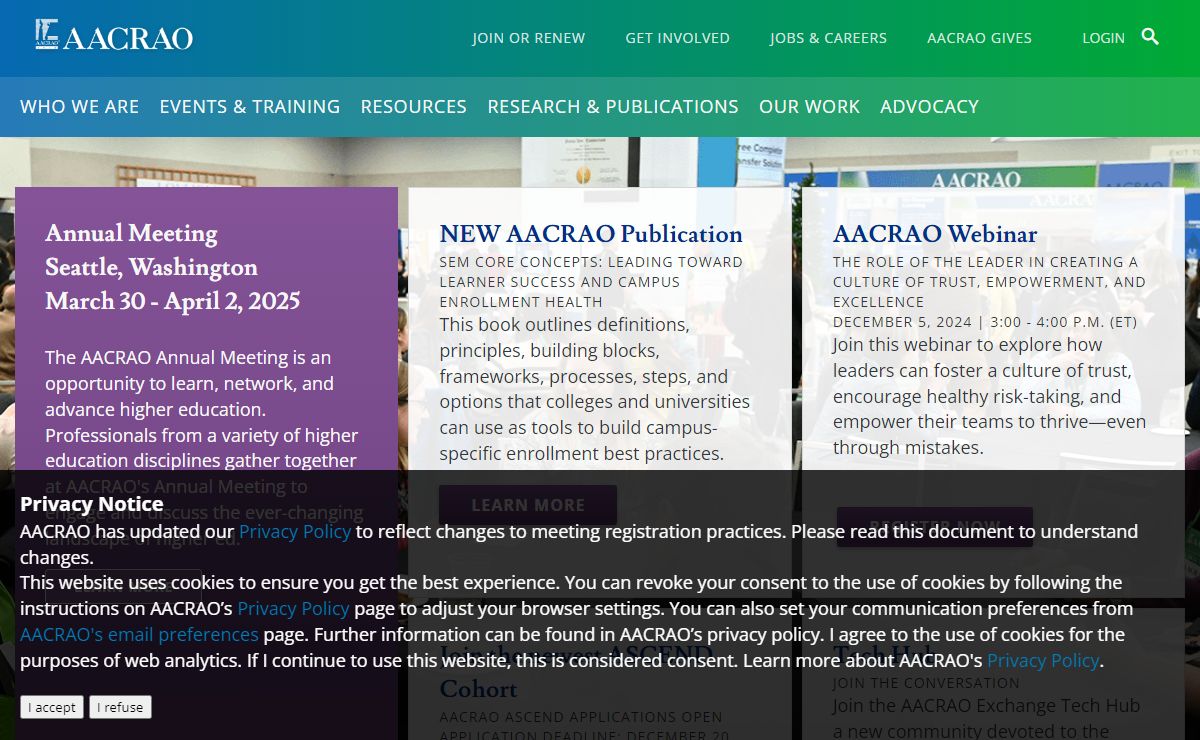 The American Association of Collegiate Registrars and Admissions Officers