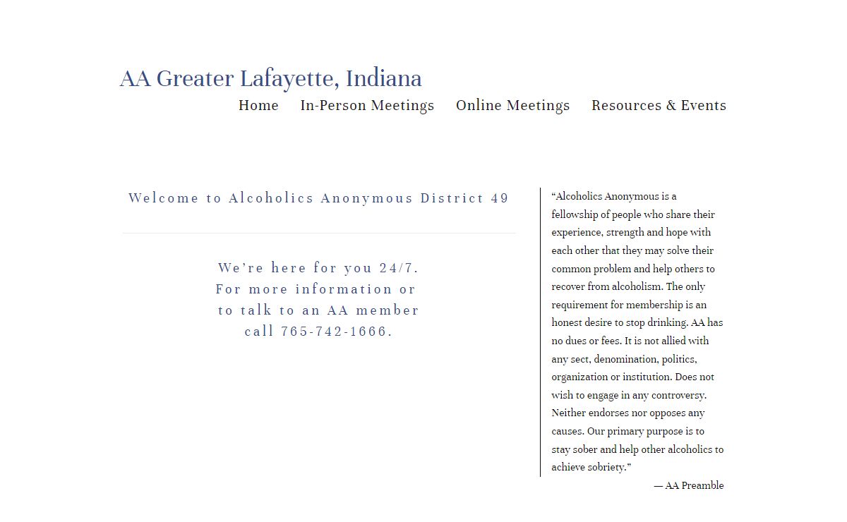 AA Greater Lafayette, Indiana