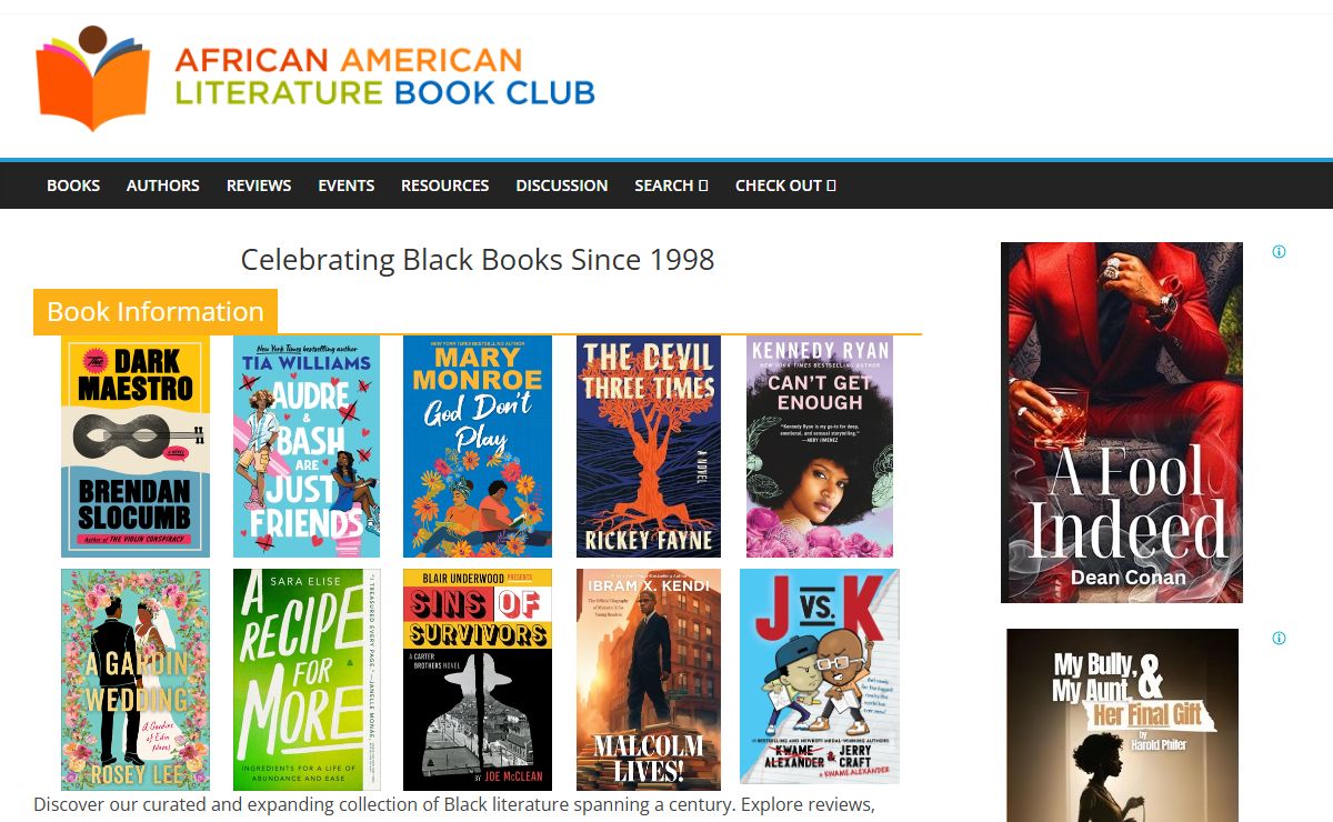 Celebrating the Best African American Books and Authors, Home of the African American Literature Book Club