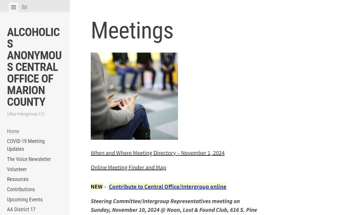 ALCOHOLICS ANONYMOUS Central Office of Marion County – (dba Intergroup 17)