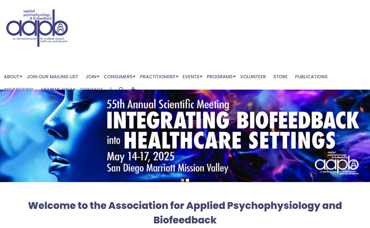 Assoc. for Applied Psychophysiology Biofeedback - Home Page