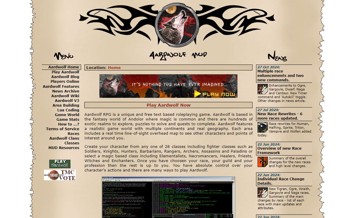 Aardwolf MUD - Home Page