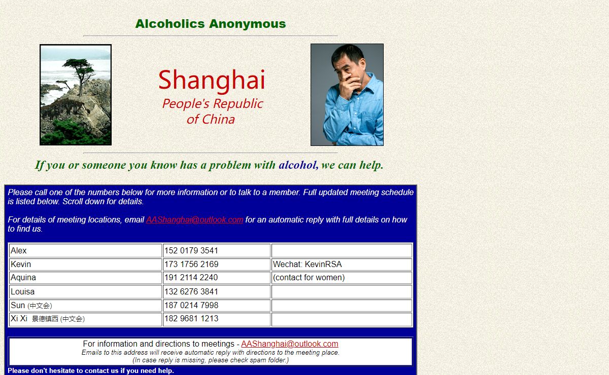 Alcoholics Anonymous in Shanghai, China