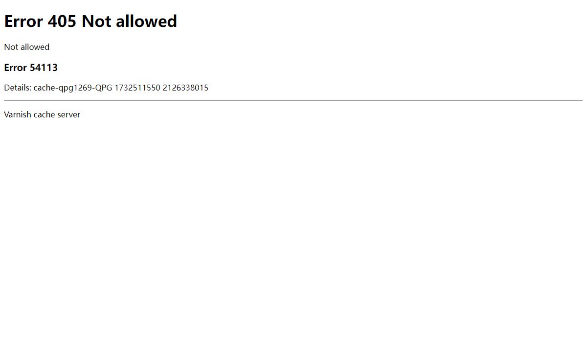 405 Not allowed