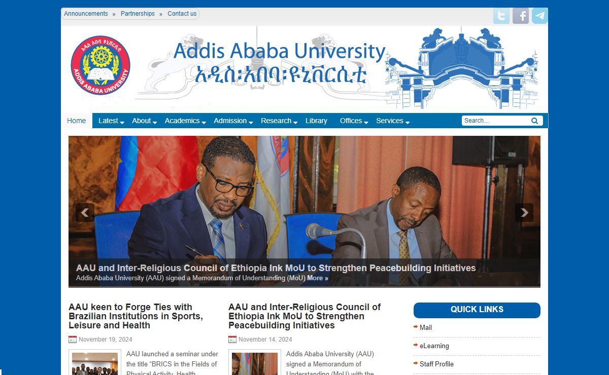 Addis Ababa University | Seek Wisdom, Elevate your Intellect and Serve Humanity