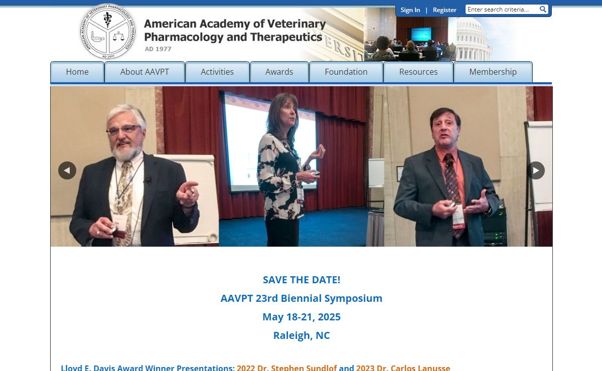 American Academy of Veterinary Pharmacology and Therapeutics