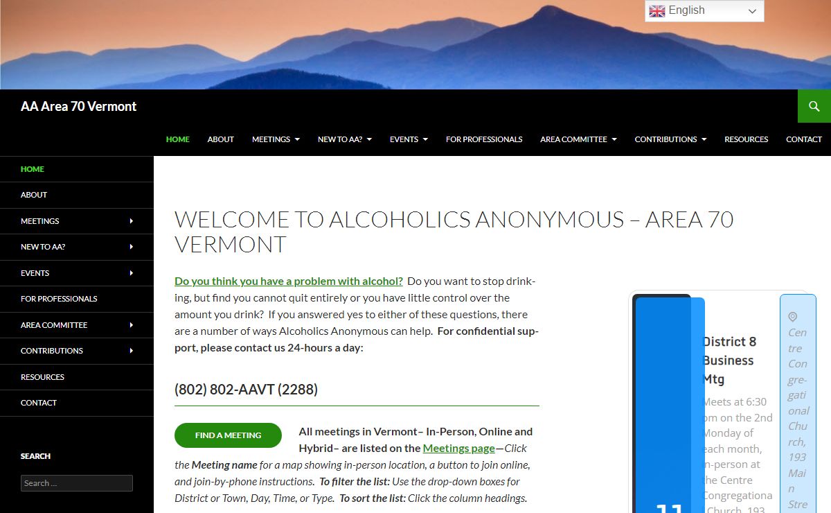 AA Area 70 Vermont