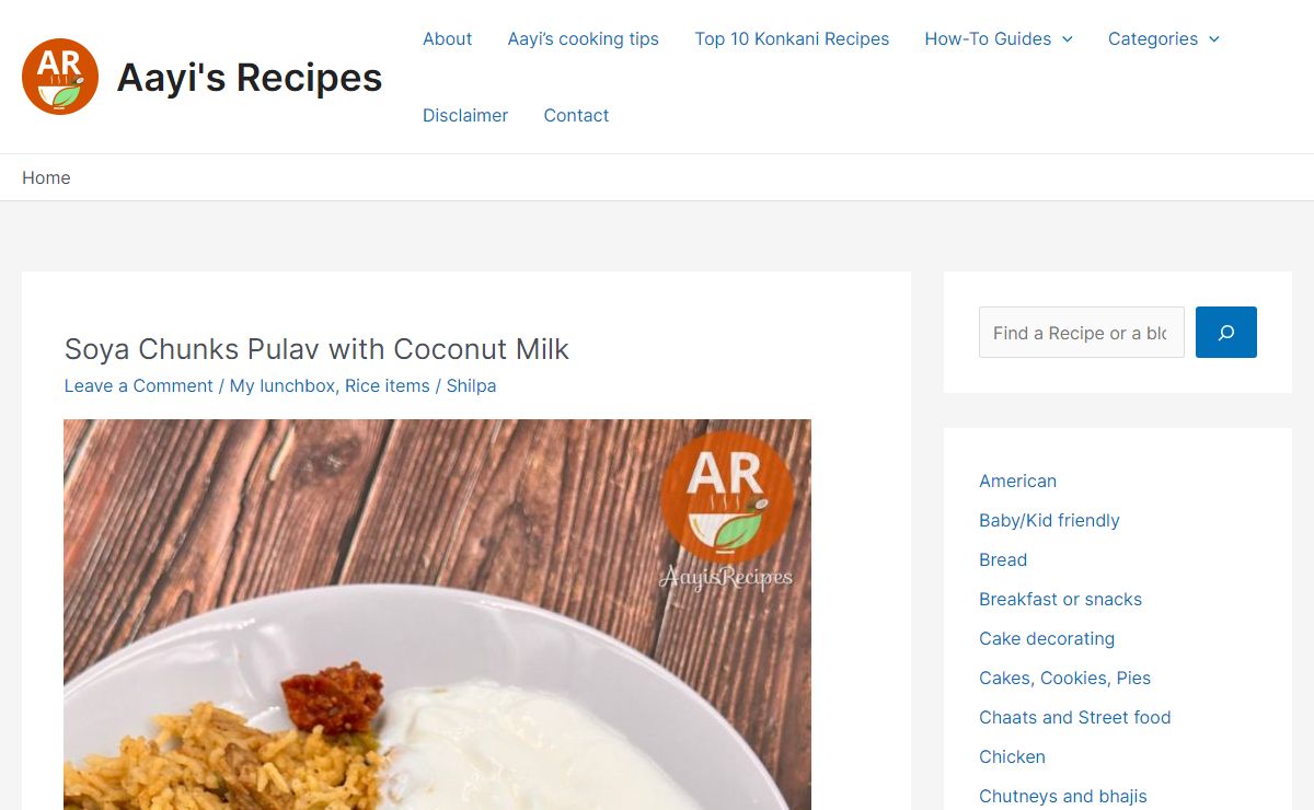 Aayi's Recipes - Mom's recipes and more...