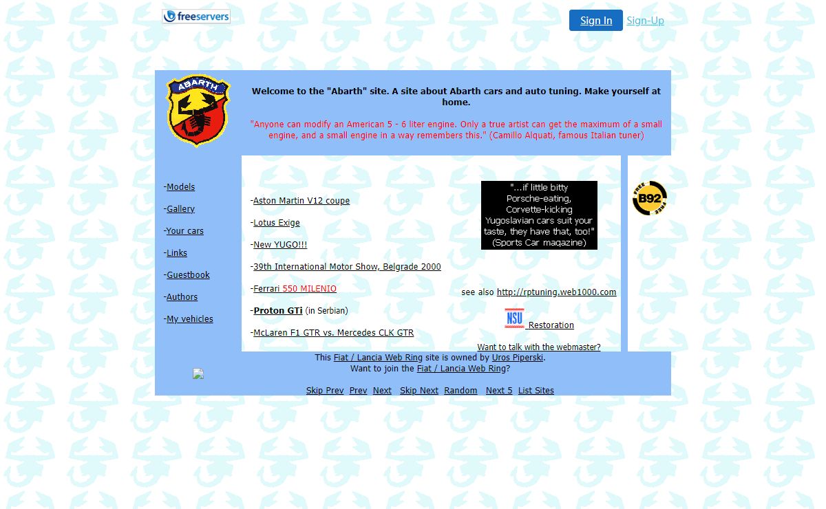 The Abarth site