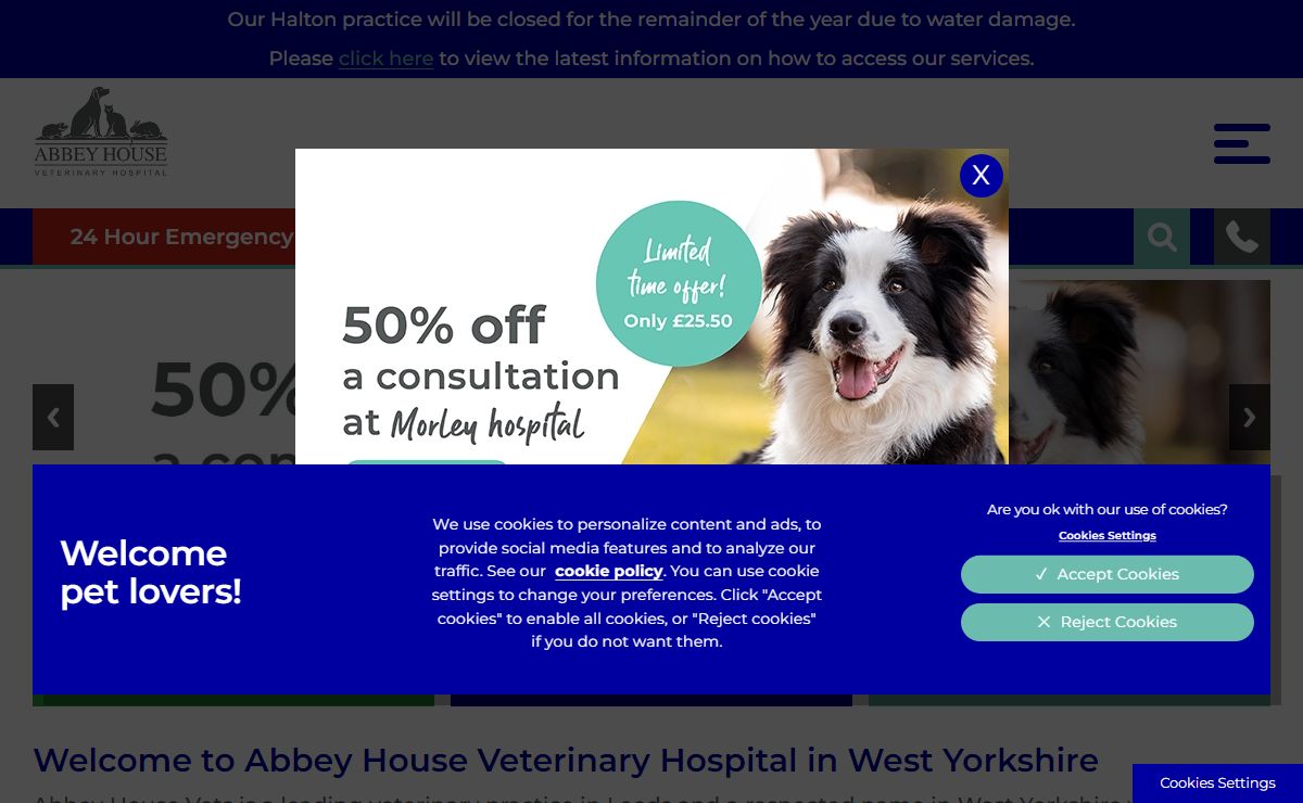 Abbey House Veterinary Hospital with 6 vet practices in Leeds