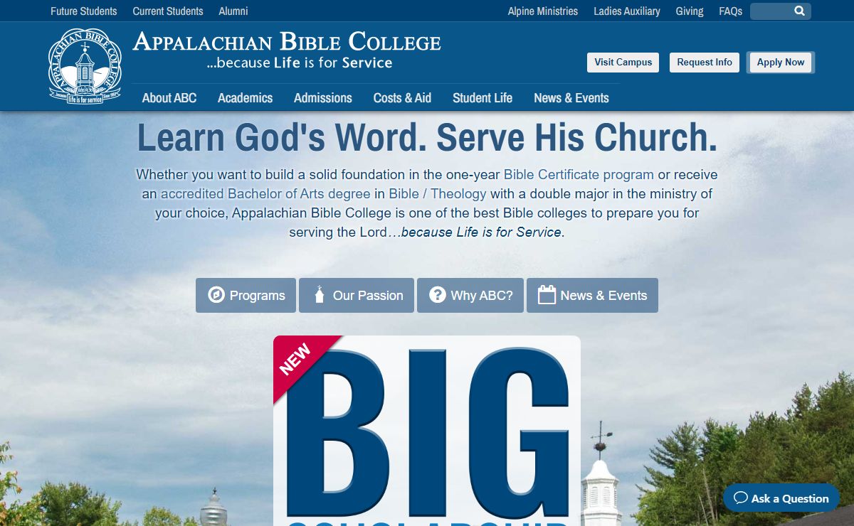 Appalachian Bible College | Associate, Bachelor, Master Degree | Bible