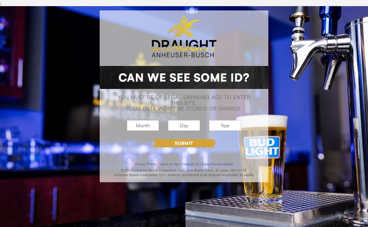 Age Check - Anheuser-Busch Draught