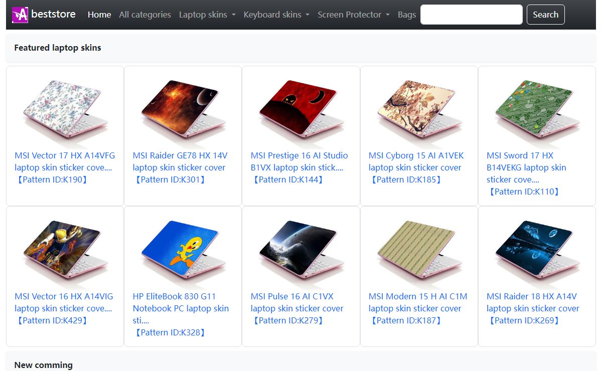 We offer high quality, cheap laptop skins,laptop keyboard skin covers,laptop and lcd monitor screen protectors,laptop batteries,laptop keyboard,mouse pad,laptop bags and other accessories brand new and 12 months warranty