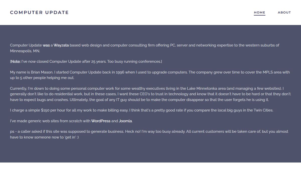 Computer Update - A Wayzata based computer consulting firm offering PC, server, and networking expertise - Who We Are - Who I am