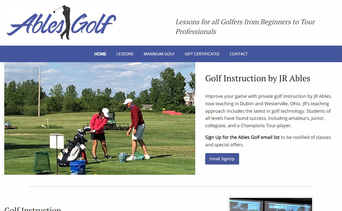 Private Golf Lessons in the Columbus Ohio area with PGA Professional JR Ables