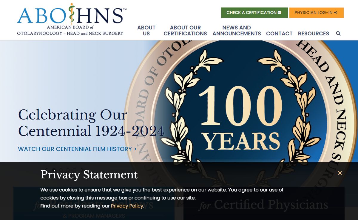 Homepage | American Board of Otolaryngology - Head and Neck Surgery