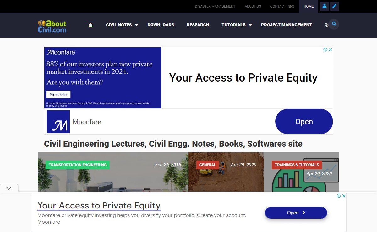 Civil Engineering Lectures, Civil Engg. Notes, Books, Softwares site | AboutCivil.Org
