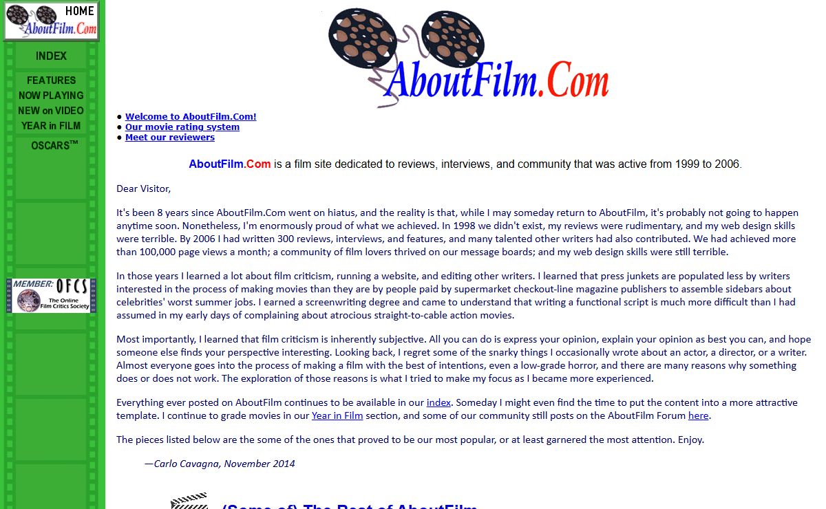 About Film.Com - The Web Site All AboutFilm!