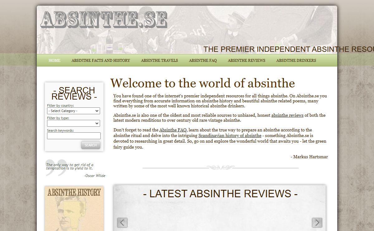 Absinthe.se - The internet's premier independent absinthe resource since 2003