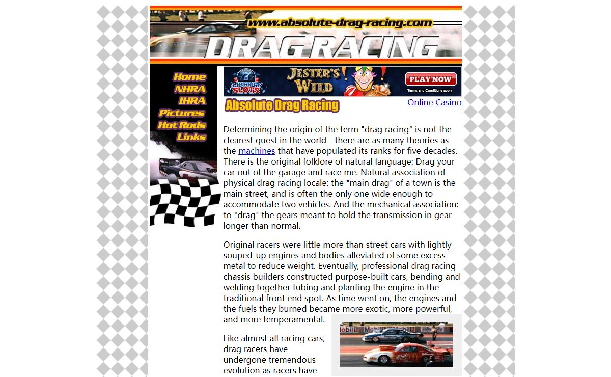 Absolute Drag Racing - hot rods, links, pictures and information