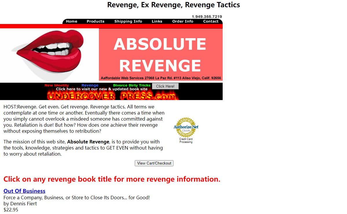 Revenge Books, How to Get Revenge, Revenge How To, Revenge Web Site