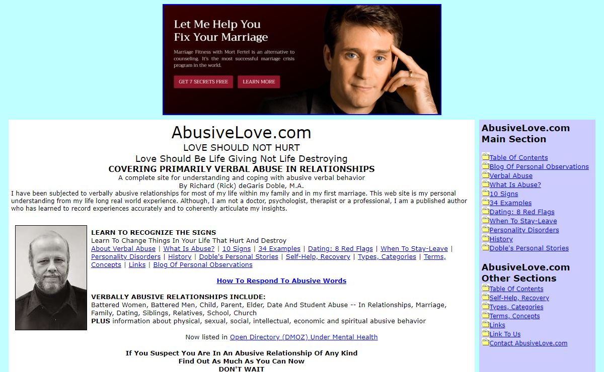 Verbal Abuse in relationships, marriage, family, dating, school, church and with relatives or siblings. AbusiveLove.com.