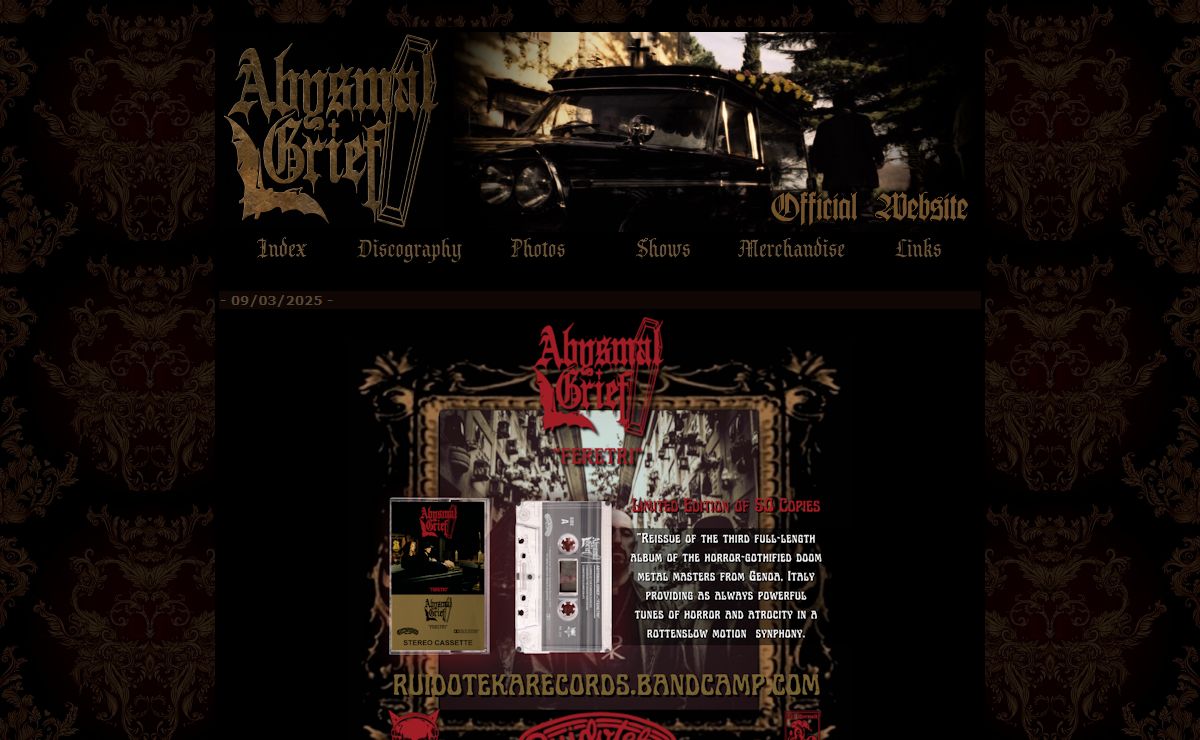 ABYSMAL GRIEF Official Website +++NEWS+++