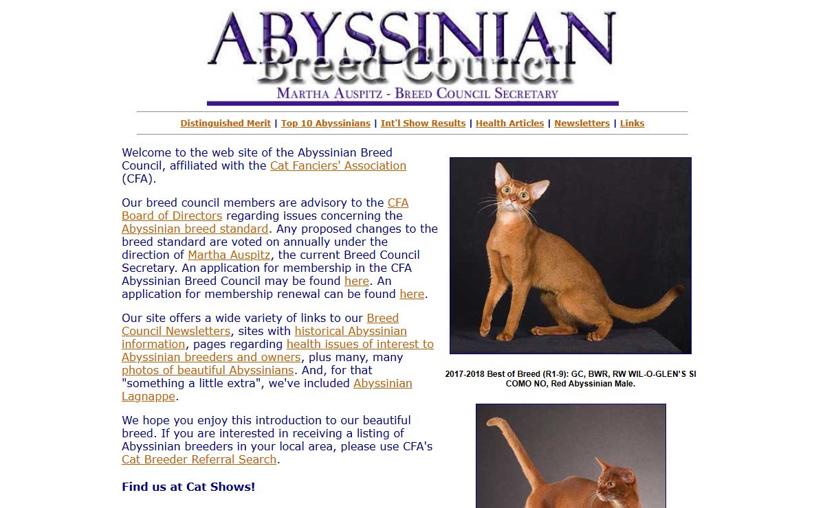 CFA Abyssinian Breed Council