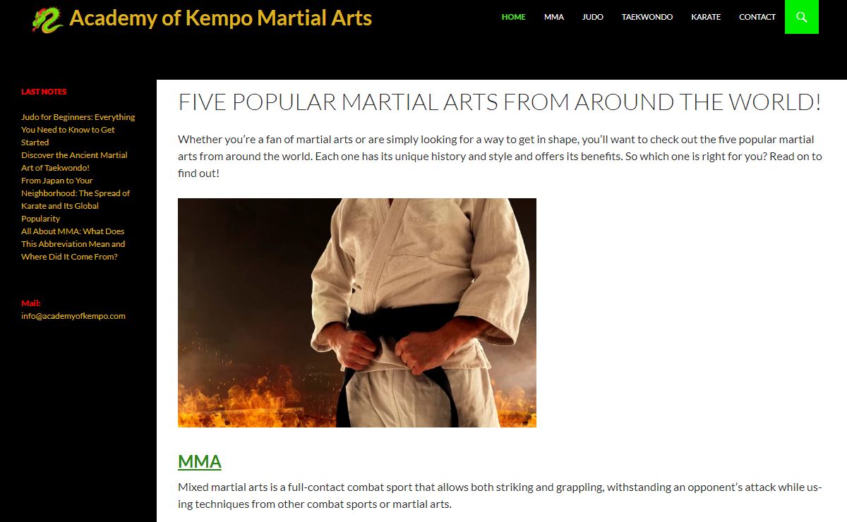 Five Popular Martial Arts From Around the World! - Academy of Kempo Martial Arts