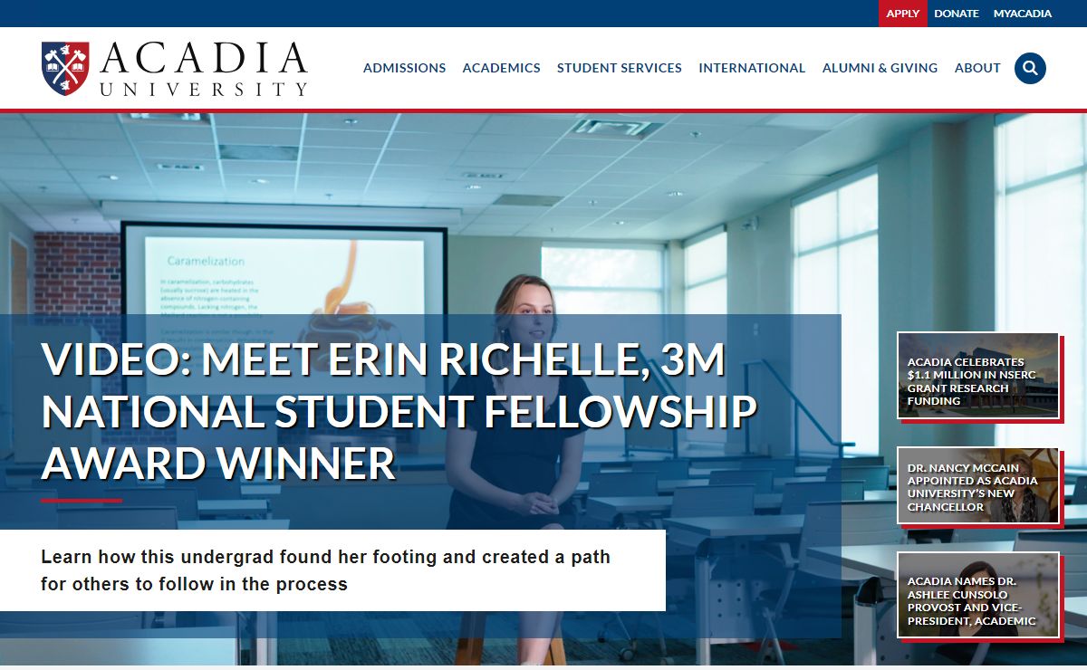 Acadia University - Ranked one of the top undergraduate universities in Nova Scotia
