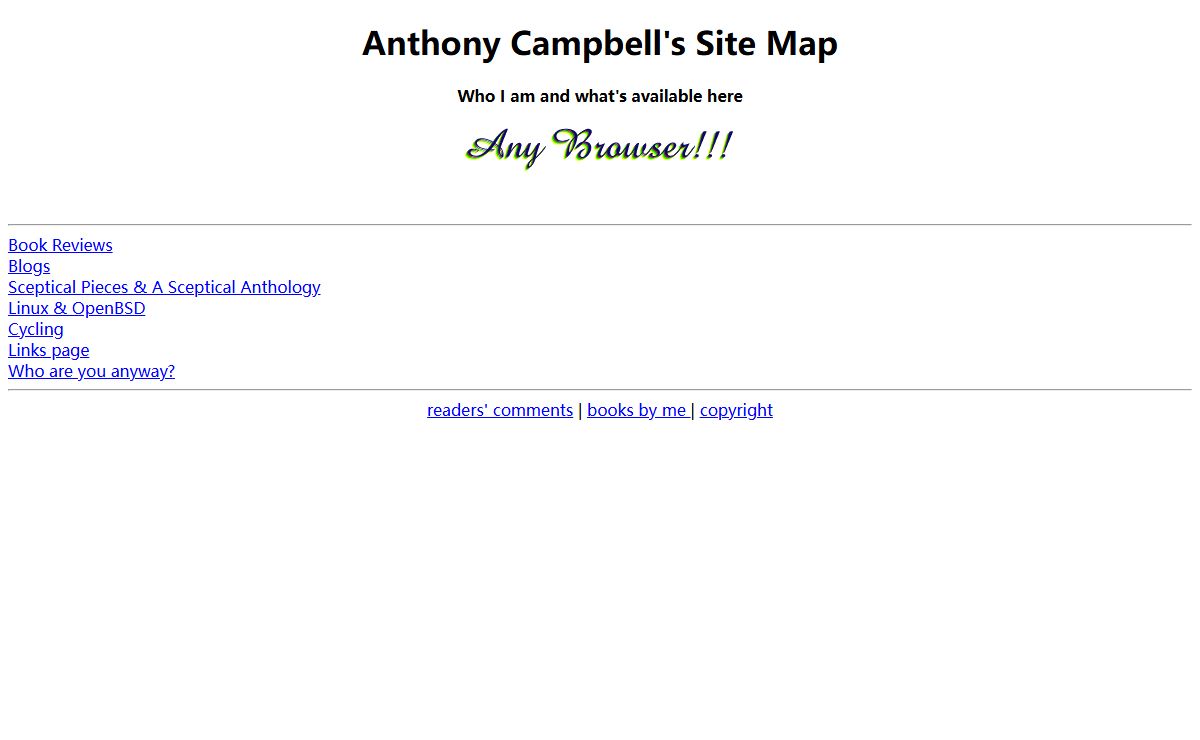 Anthony Campbell's Site Map