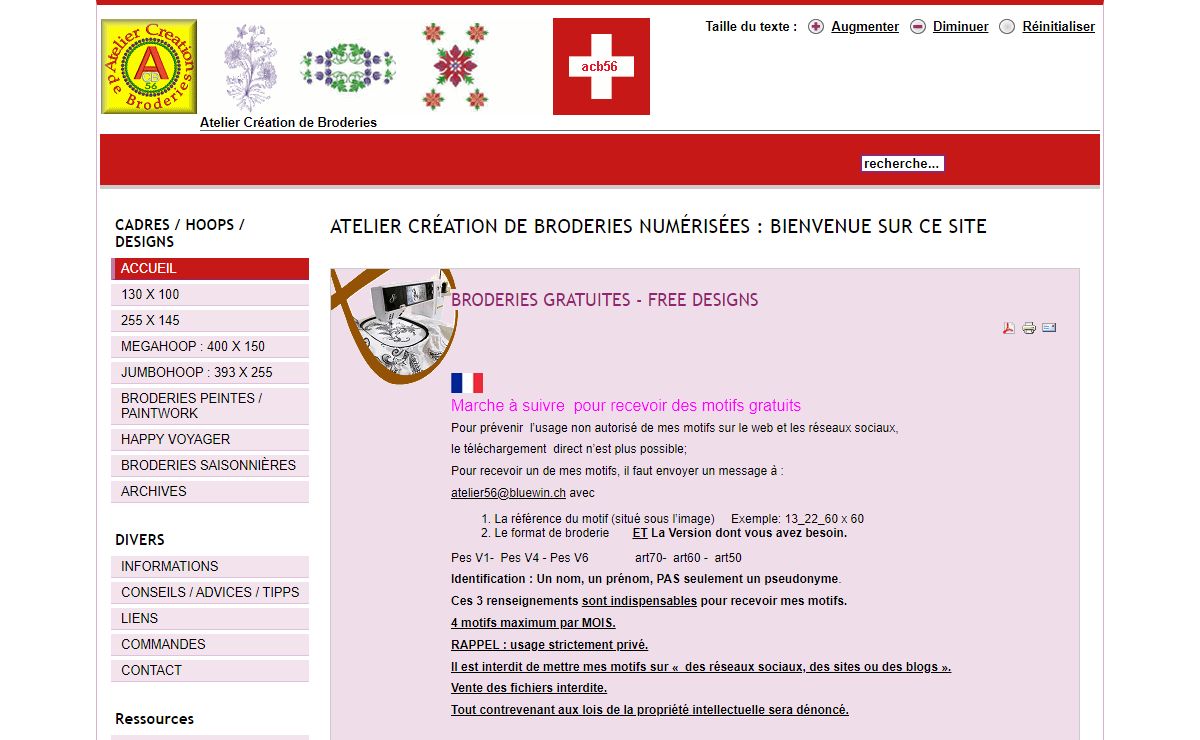 ATELIER CRÉATION DE BRODERIES NUMÉRISÉES : BIENVENUE SUR CE SITE