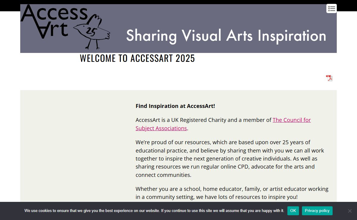 AccessArt: Sharing Visual Arts Inspiration