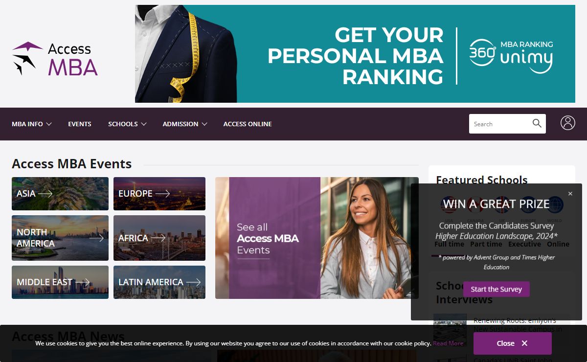 Access MBA — MBA Info — Events — Schools — Admissions