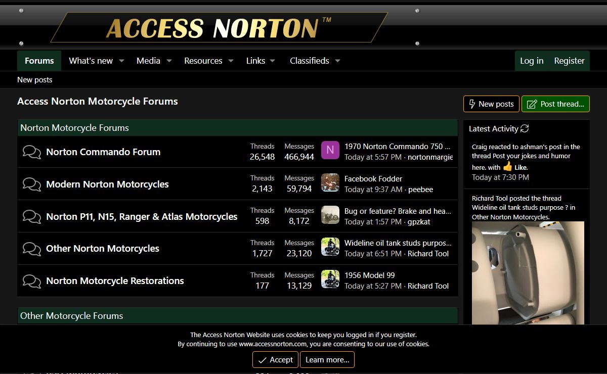 Access Norton Motorcycle Forums