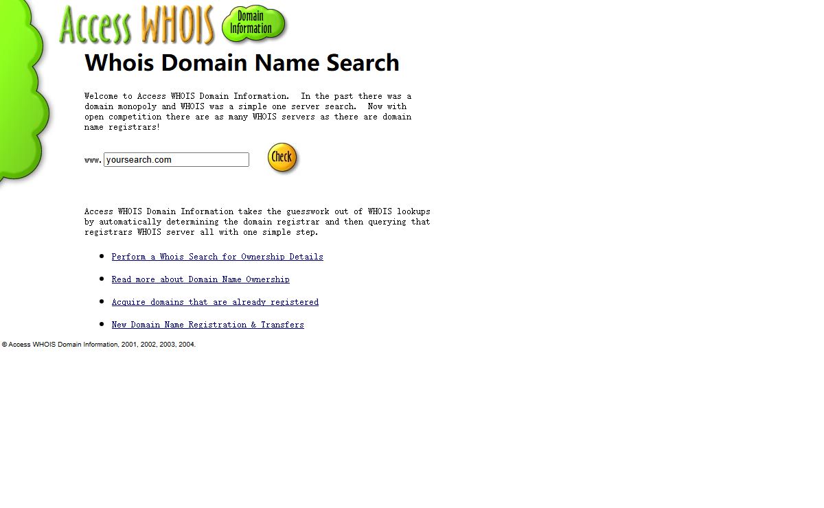 Access WHOIS Domain Information and Search